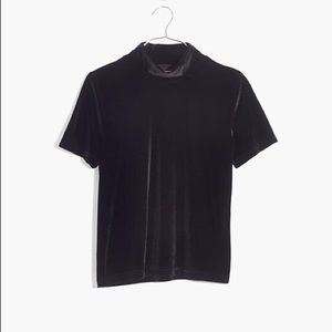 NWT Madewell Velvet Mockneck Top Small
